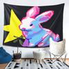 American Retro Neon Rabbit Tapestry Wall Hanging Home Decor for Bedroom Living Room Dorm Pop Contrast Rabbit Star