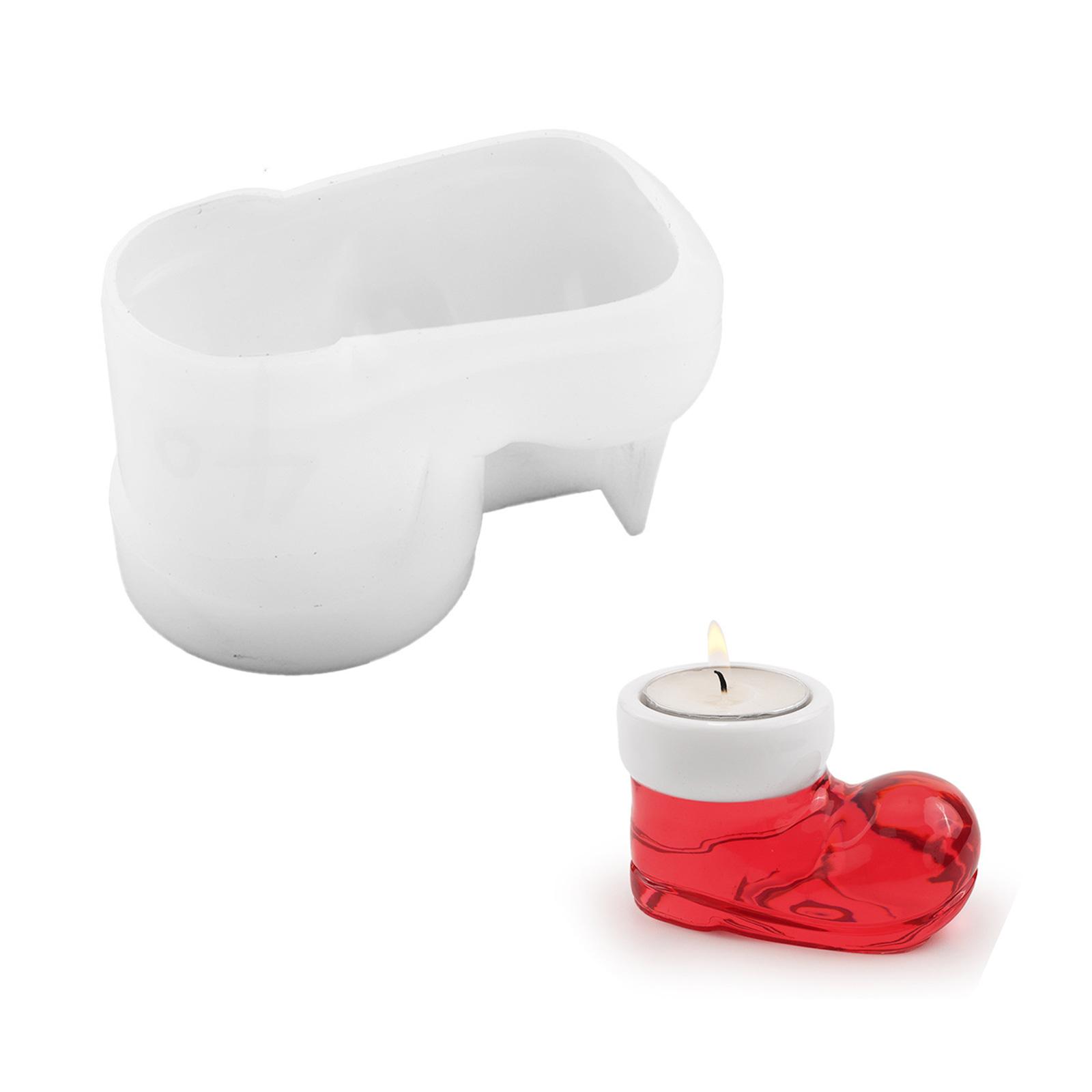 

Christmas Boot Shaped Candlestick Mold High Temperature Resistant Silicone Candle Holder Mould Epoxy Home Ornament Mold