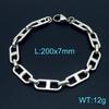 Trendy Stainless Steel Figaro Chain Bracelet & Necklace Set - Simple, Versatile Jewelry Accessory