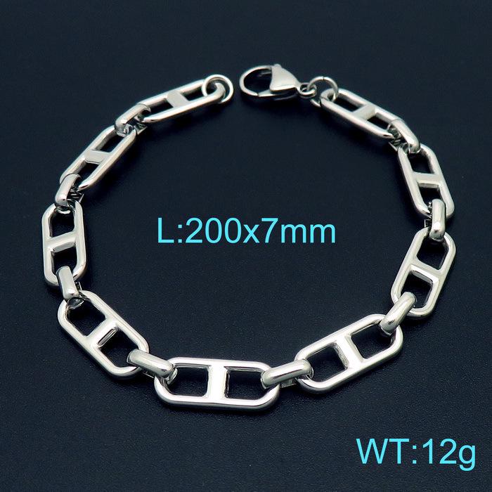 Trendy Stainless Steel Figaro Chain Bracelet & Necklace Set - Simple, Versatile Jewelry Accessory