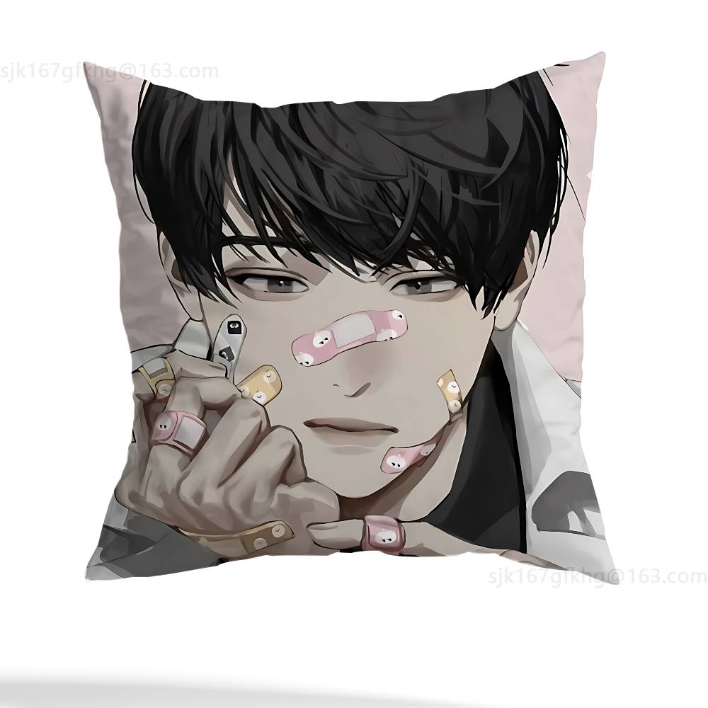Anime Omniscient Reader Viewpoint Pillow Case Square Double-Sided Printing Short Plush Sofa Cushion Cover Bedroom Bedside Pillow