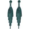 Classic Vintage Green Long Fringed Earrings