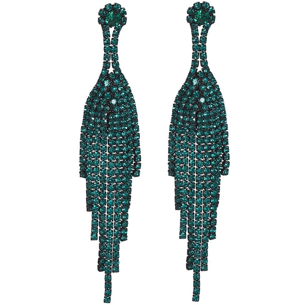 Classic Vintage Green Long Fringed Earrings