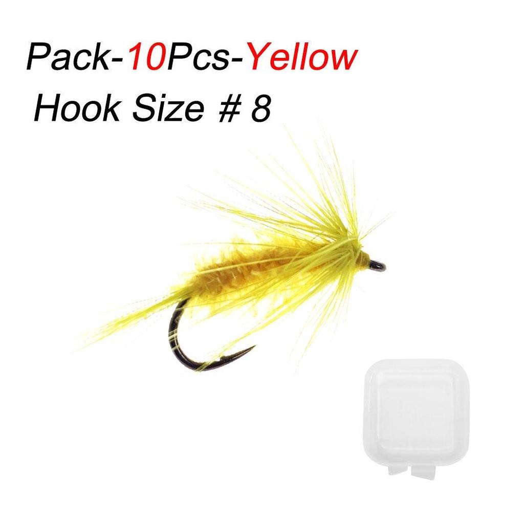 5/10 Teile/schachtel Mischfarben Insekten Fliegen Fliegen Angeln Lockt Fliegen Schwimmenden Köder Trockenen Fliegen Forelle Künstliche Kurbel Haken locken