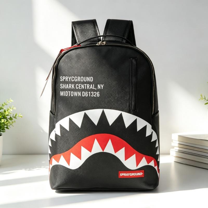 Tide Brand Shark Backpack Graffiti Wind Leisure Street Trend Backpack Skateboard Backpack Printing