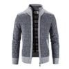 Zipper Closure Men Cardigan with Pocket Polyester Precisely Detail Men Sweater for Dating Wear