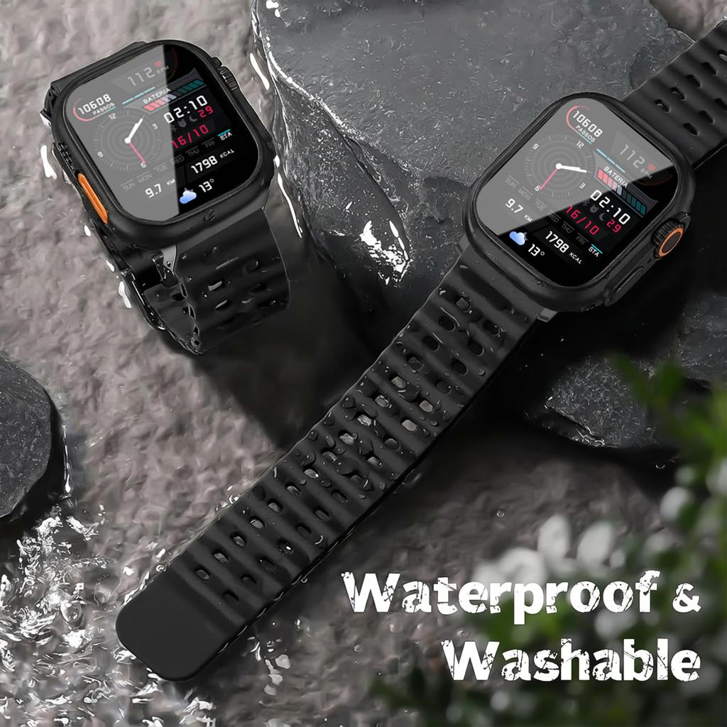 Silicone Strap+Change to Ultra Case For Apple Watch 11 10 42/46mm Protective Cover for iwatch Series 9 8 7 6 se54 40/41/44/45mm