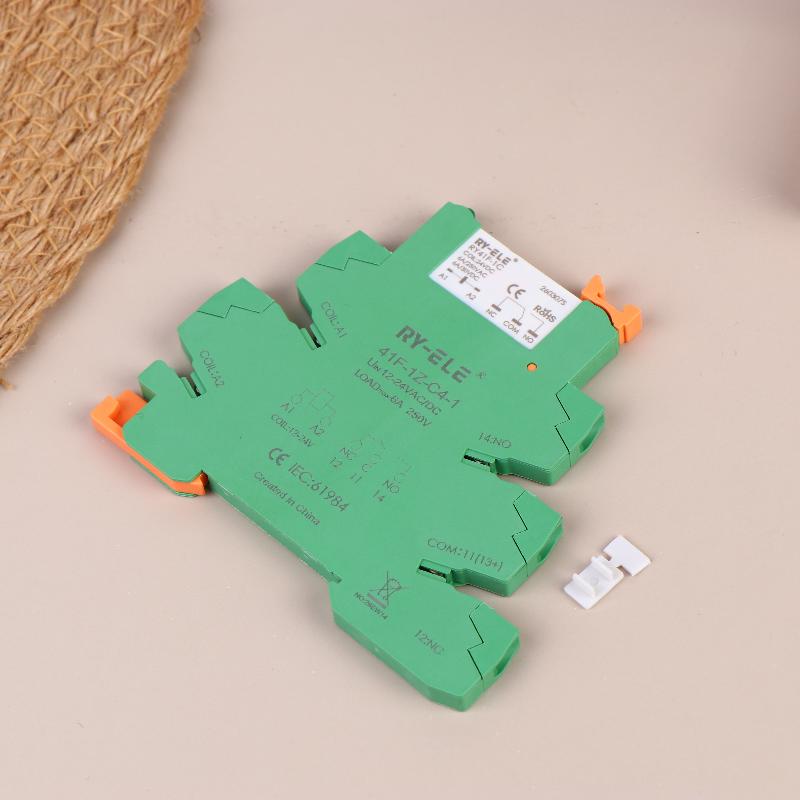 RY41F-1C Ultra-Thin Intermediate Relay - Slim Profile Electromagnetic Relay Module, Compatible With Hongfa RSL Base