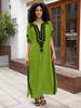 Cotton Embroidered Plus Size Beach Cover-up Dress