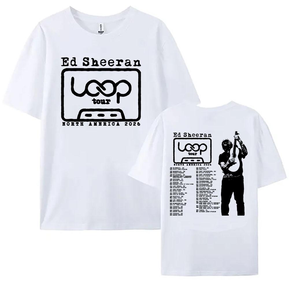 Ed Sheeran Loop Tour T-shirt North America 2026 Graphic Print Tees Summer O-neck Short Sleeve Unisex Tshirts Streetwear