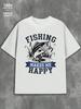 Fishing Happiness Tee Fishing Plain Graphic Unisex T-Shirt
