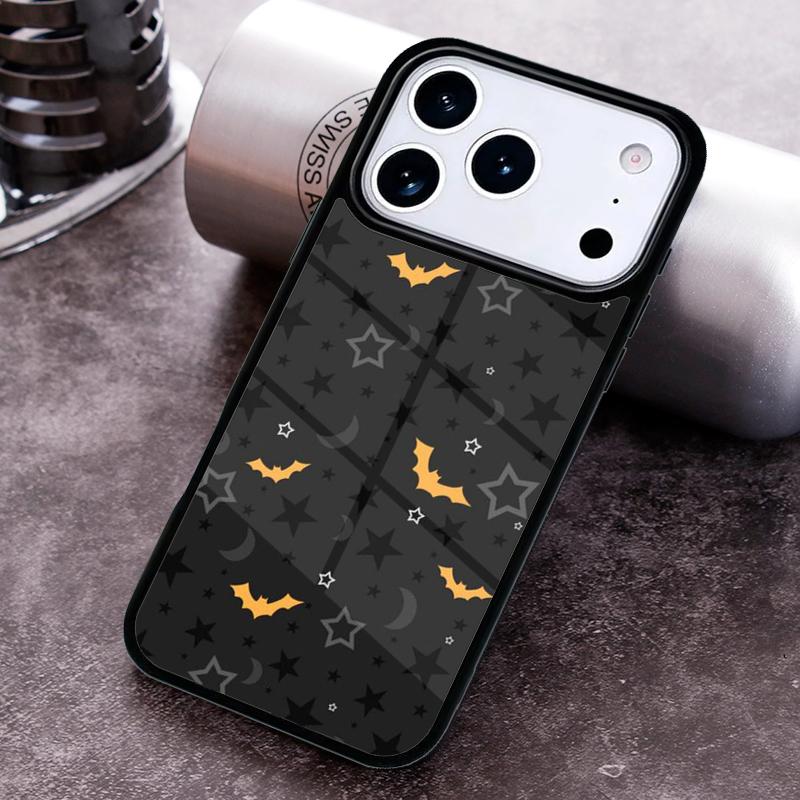 Pumpkin Bat Witch Phone Case for iPhone 17 16 15 Pro Max Air 14 13 12 11 Plus Shockproof Capa Cover
