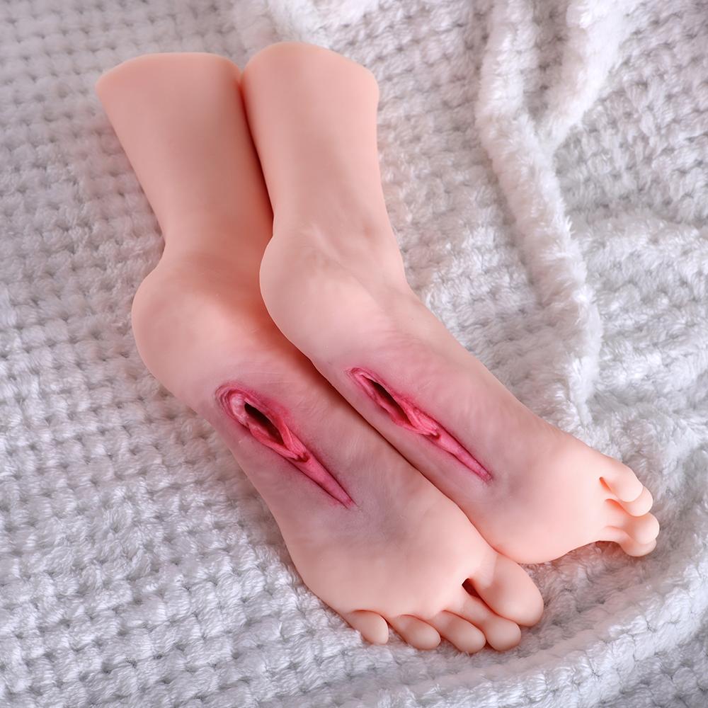 Male Masturbators Cup, Realistic Fetish Foot with Torso and Vaginal, Female Mannequin Foot Male Masturbation Stroker for Man a Pair