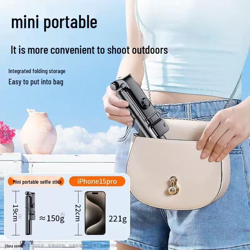 Influencer All-in-One Mobile Stabilizer & Tripod: Portable Selfie Stick with 360-Degree Rotation for Live Broadcasts and Vlogging