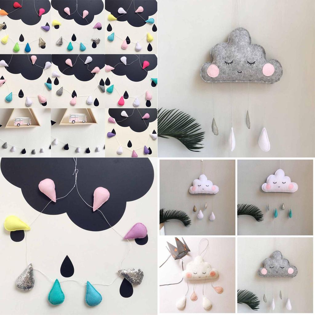 Hochwertige Baby Kinderzimmer Wolke Regentropfen Wandbild Dekor Aufkleber