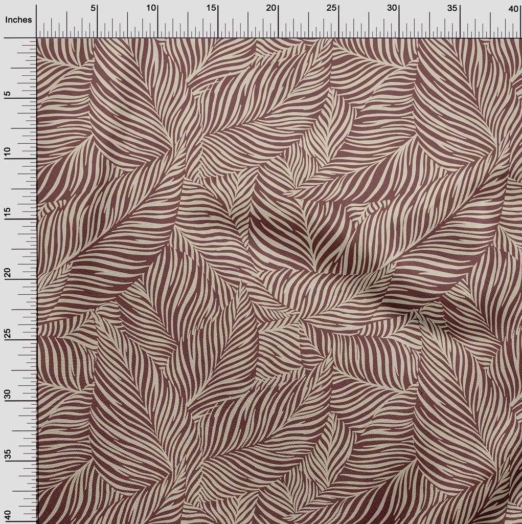 oneOone Cotton Flex Brown Fabric Leaves Fabric For Sewing Printed Craft Fabric By The Yard 40 Inch