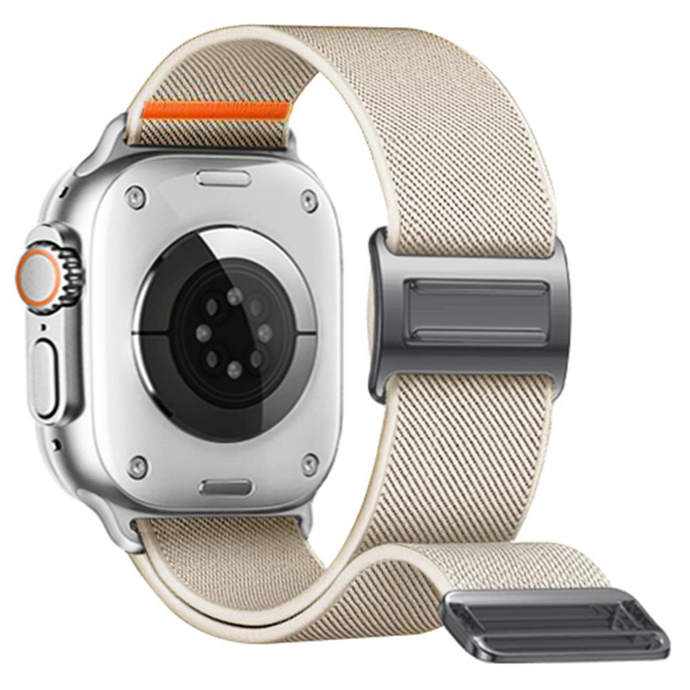 Magnetic Nylon Band for Apple Watch Series 11 10 42mm / 9 8 7 41mm / SE3 SE2 SE 6 5 4 40mm / 3 2 1 38mm Adjustable Elastic Watch Strap