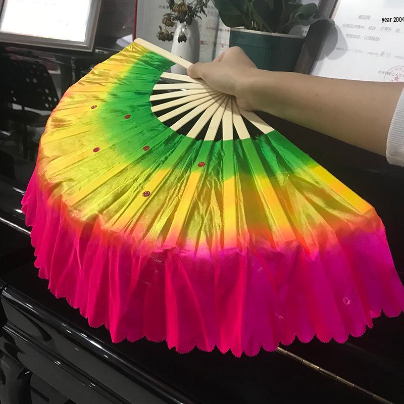 1-Foot Double-Sided Yangge Dance Fitness Fan Prop
