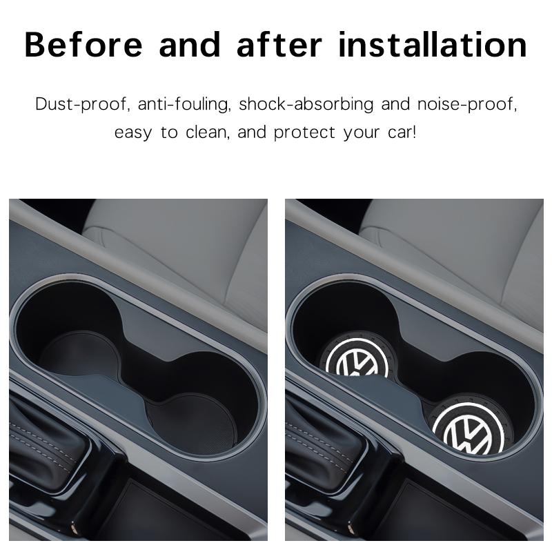 For Volkswagen 1/2pcs Car Water Cup For Volkswagen Polo VW Golf Caddy Scirocco Rline GTD R Beetle Touran Waterproof Non-slip Silicone Coasters EP1