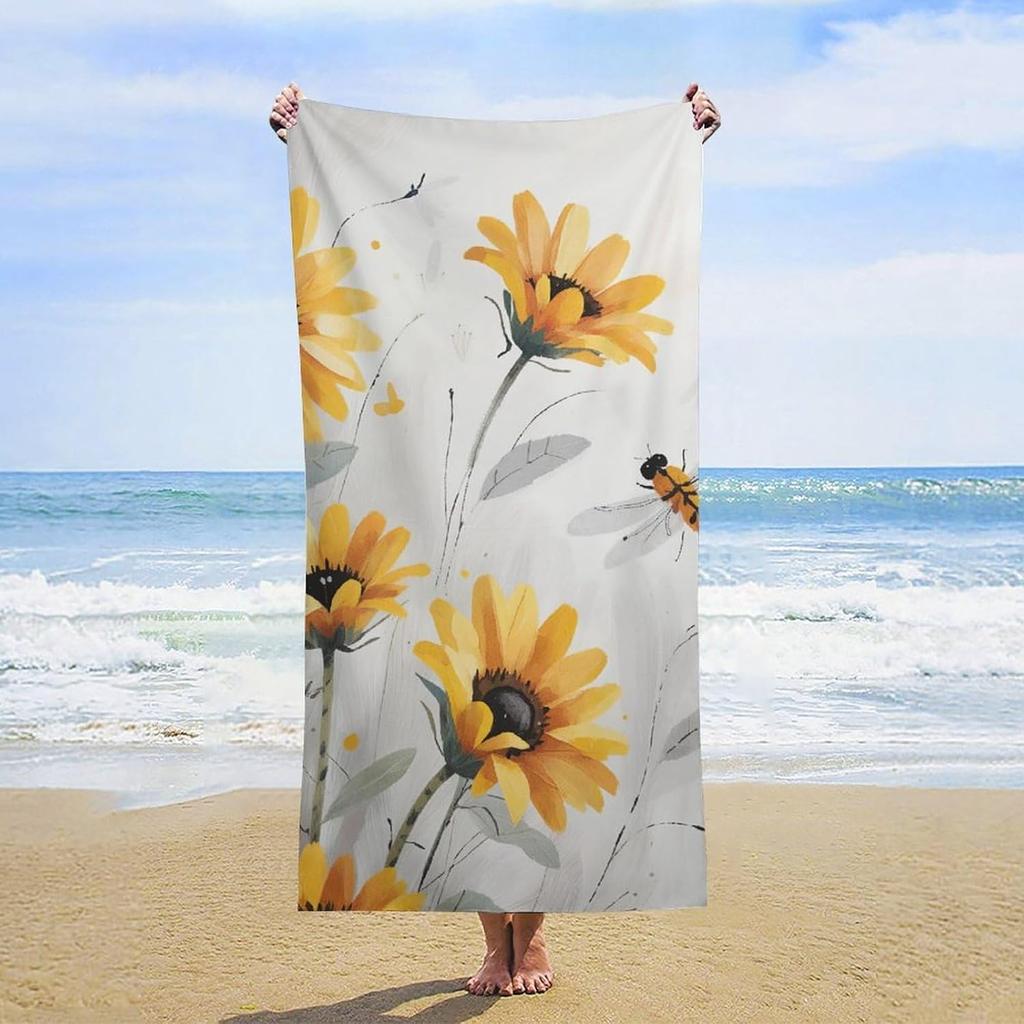 Beach Towel for Men Women Absorbent Quick Dry Bath Towels Compatible with Totem Native American Wolf Dream Catcher, Sand Free