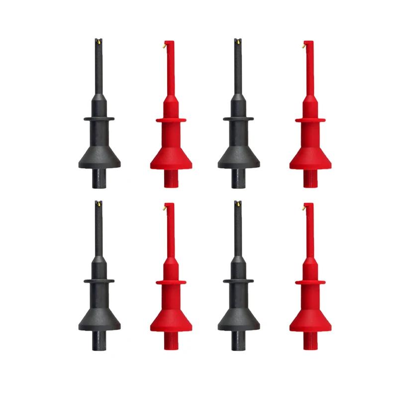 Multimeter Probe Hook 4mm Threaded Socket Smd Ic Clamp Spring Damage Test Gilding Threaded Telescopic Flexible Probe Hand Tools