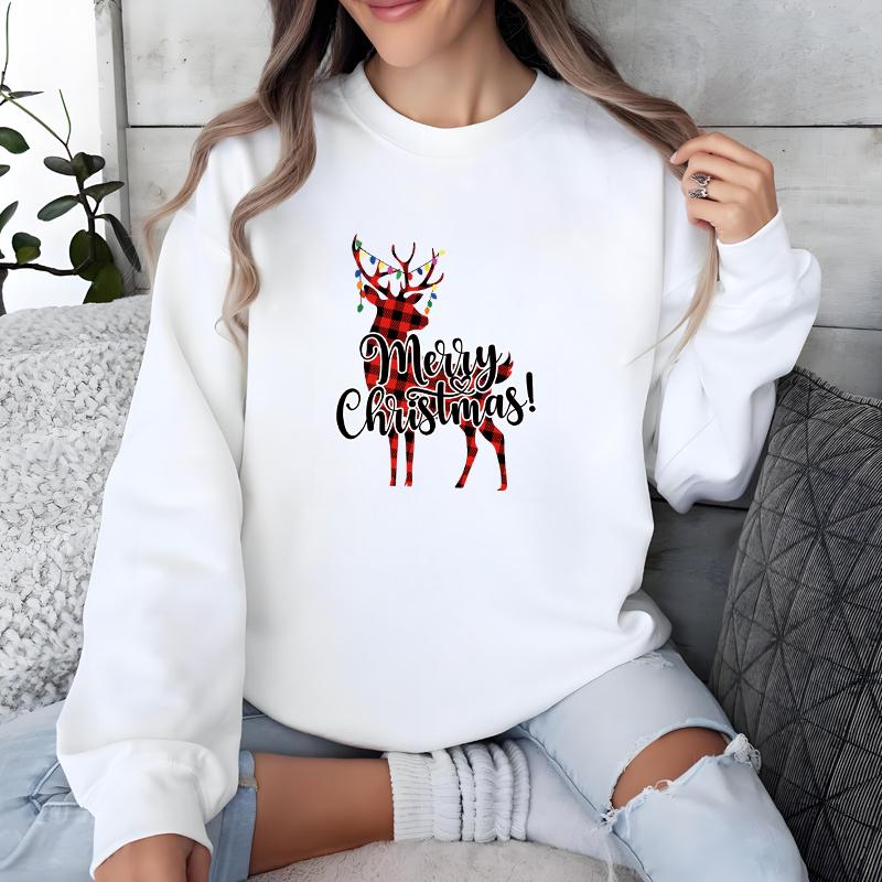 Weihnachts-Hirsch-Bügelbilder, handgefertigte Aufkleber, Kleidung, T-Shirts, Bekleidungsaufkleber, Kapuzensweatshirts, hitzegepresste dekorative Aufkleber