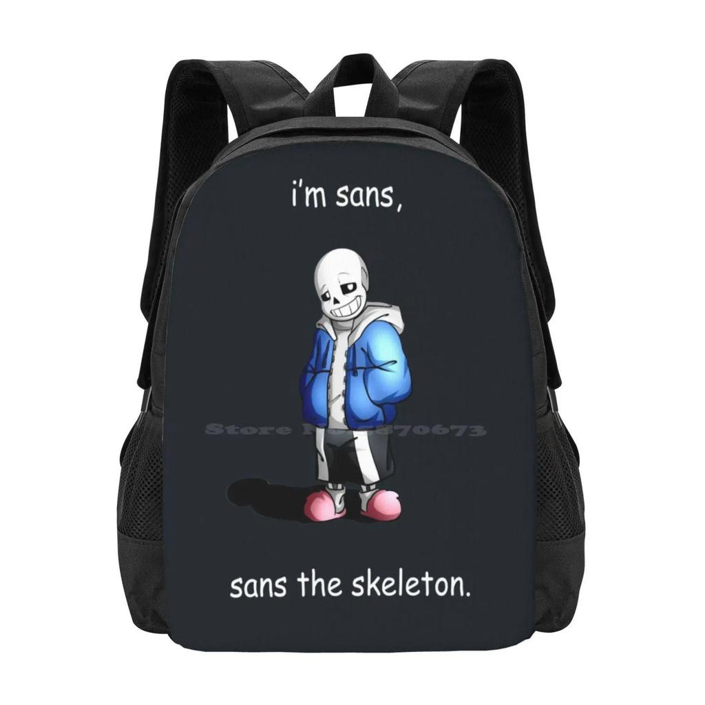 I'm Sans , Sans The Skeleton. Backpack For Student School Laptop Travel Bag Undertale Sans Fan Art Ut Video Game Undertale Art