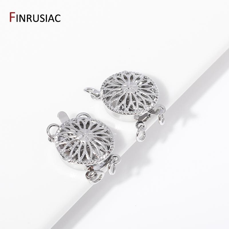14K Gold Plated Brass Multi Strand Layering Clasps Flower Bracelet Necklace Connector Clasps For DIY Jewelry Making Accessories