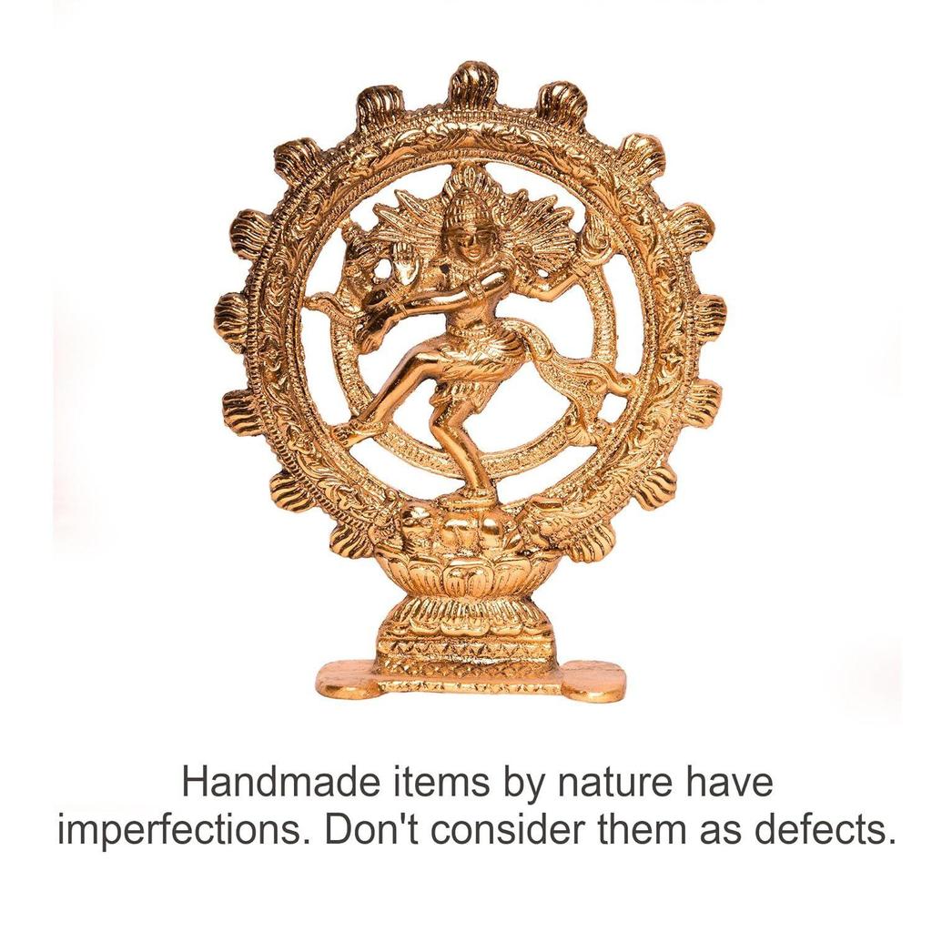 Latest Lord Nataraja Dancing Shiva Statue Sculpted In Great Detail In Ivory Antique Golden Finish - Hindu God Statue | Home Decor | Mandir | Gift