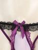 Mens Floral Lace Elastic Waistband Thong Sissy Underwear Contrast Color Bowknot Bulge Pouch G-string Cutout T-back