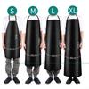 Oilproof Kitchen Apron PVC Leather Soft Waterproof Black