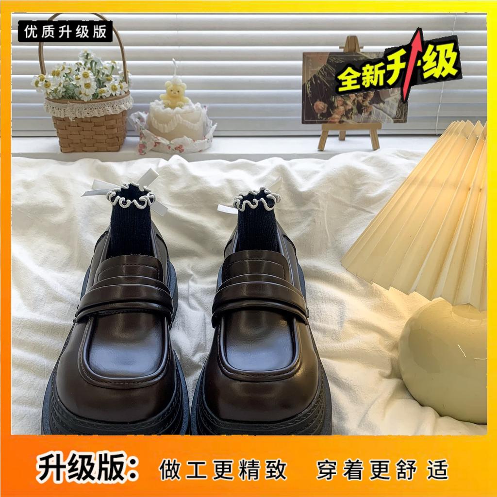 Mocasini pantofi unici pentru femei nou primăvară pantofi cu platformă cu toc gros retro pantofi mici Mary Jane