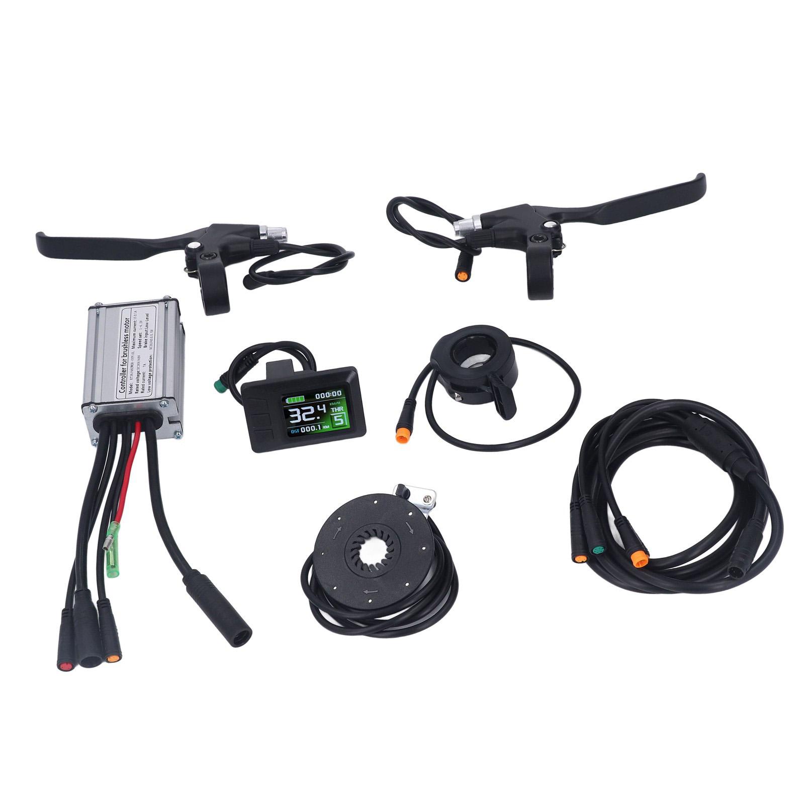Комплект контроллера для электровелосипеда ABS Водонепроницаемый 15A Панель LCD7C Дроссельная ручка тормоза Велосипедные аксессуары для двигателя 250 Вт