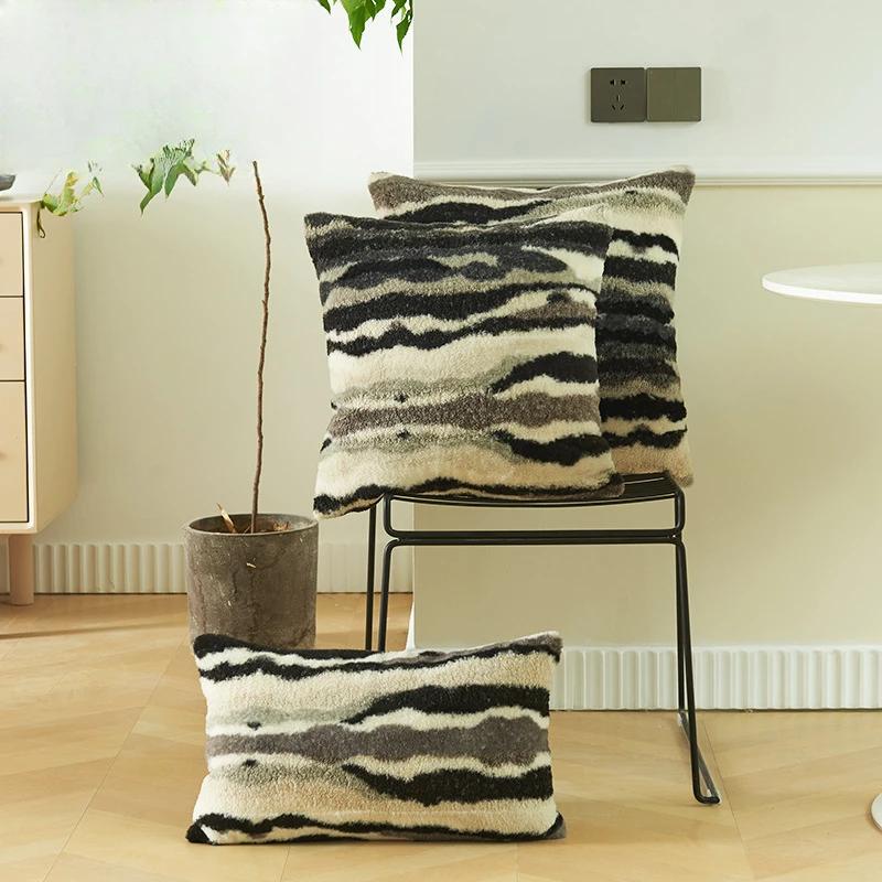 Plüsch Kissenbezug Leoparden Muster Kissenbezug 18x18 Zoll Nordische Dekokissen Luxus Heimdekoration Wohnzimmer Sofakissenbezug