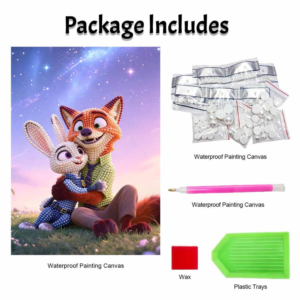 Disney Pearl Painting DIY Nick and Judy’s Creative Pearl Style Illustrations Pearl Gemstone Painting Home Wall Decoration Crafts