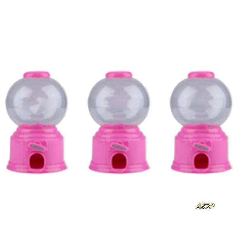 3X Cute Sweets Mini Candy Machine Bubble Gumball Dispenser Coin Bank Kids Toy Multicolor Random,About 14.5 X 8.7Cm