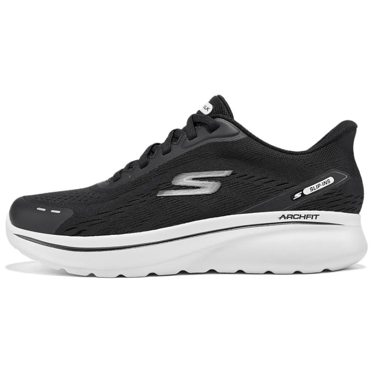 Skechers Men s Go Walk Black White Low Top Casual Shoes Fabric Stylish Versatile Support 217075-BKW 43.5