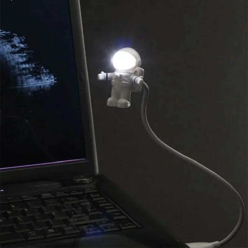 LED Flexible USB Light Astronaut Night Lamp for Laptop Car Power Bank Decorative Portable Lighting Toy