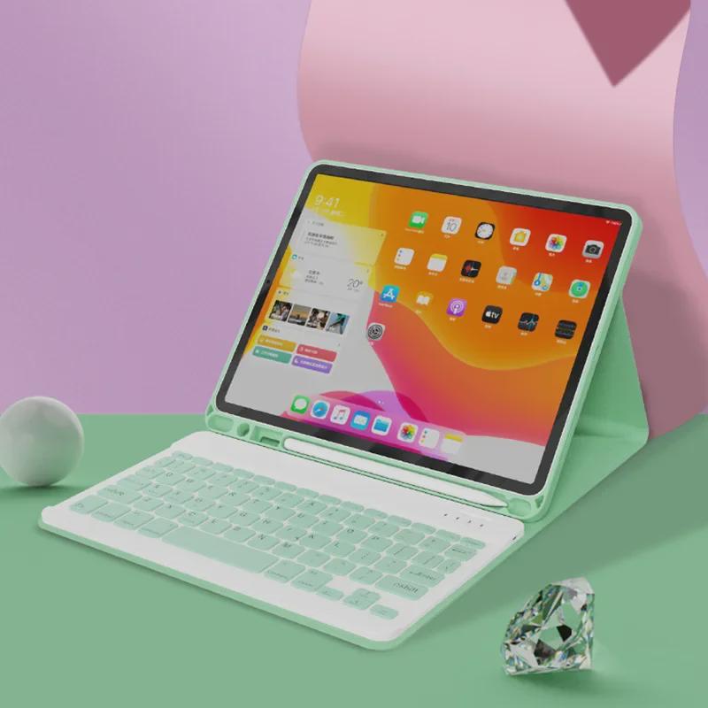 Ochranný kryt iPad Mini6/Air5 s Bluetooth klávesnicí, slotem na pero a koženým pouzdrem pro Pro11/10.2/9.7.