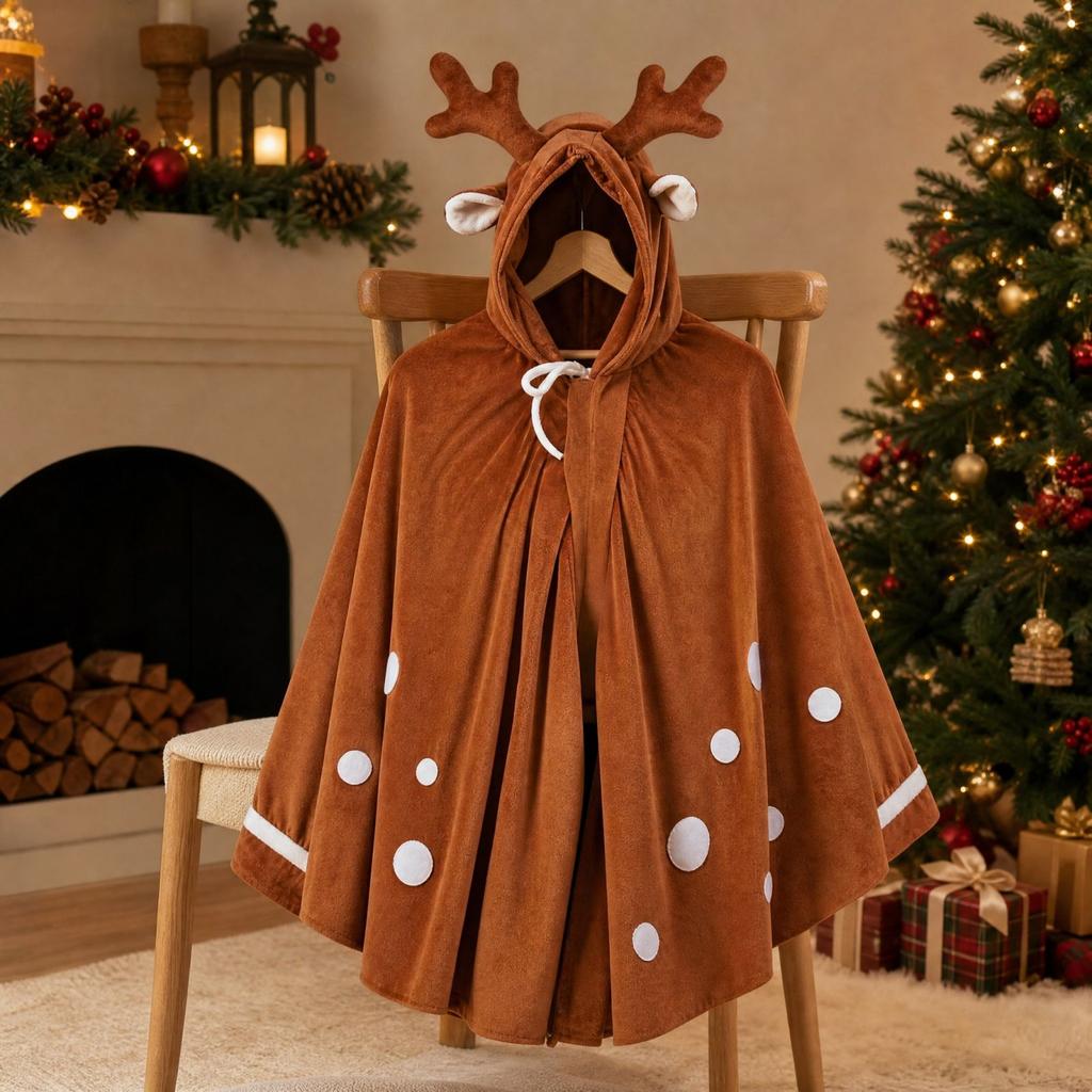 Flanell-Kapuzenumhang-Decke mit Design für Weihnachten Gemütliche tragbare Überwurfdecke