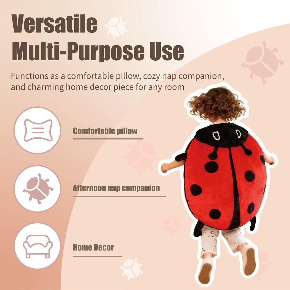 Soft Ladybug Pillow PP Cotton Throw Pillow New Ladybug Shell Plush