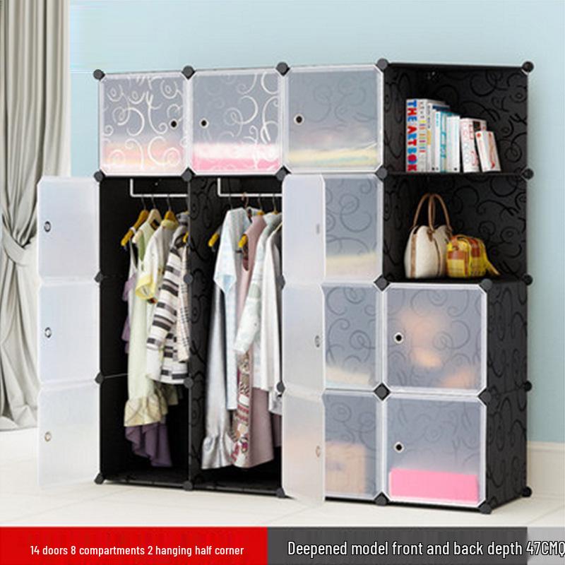 Children's Folding Resin Wardrobe: Assembled Plastic Storage Cabinet for the Living Room