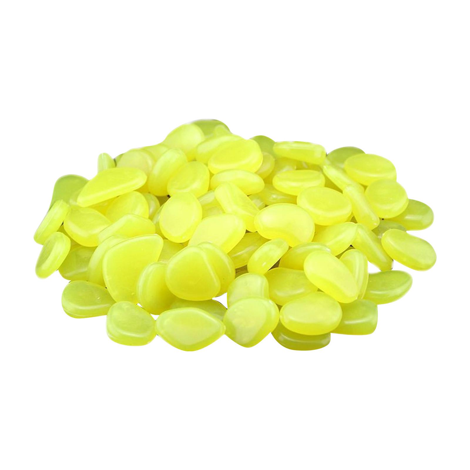 

100 шт. украшения для сада светятся в темноте светящиеся галька камни свадьба One Size жёлтый