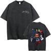 Vintage Gewaschen The Weeknd Starboy Album Grafik T-Shirt Herren Damen Hip Hop Mode Popmusik T-Shirts Männlich Lässig Baumwoll-T-Shirts