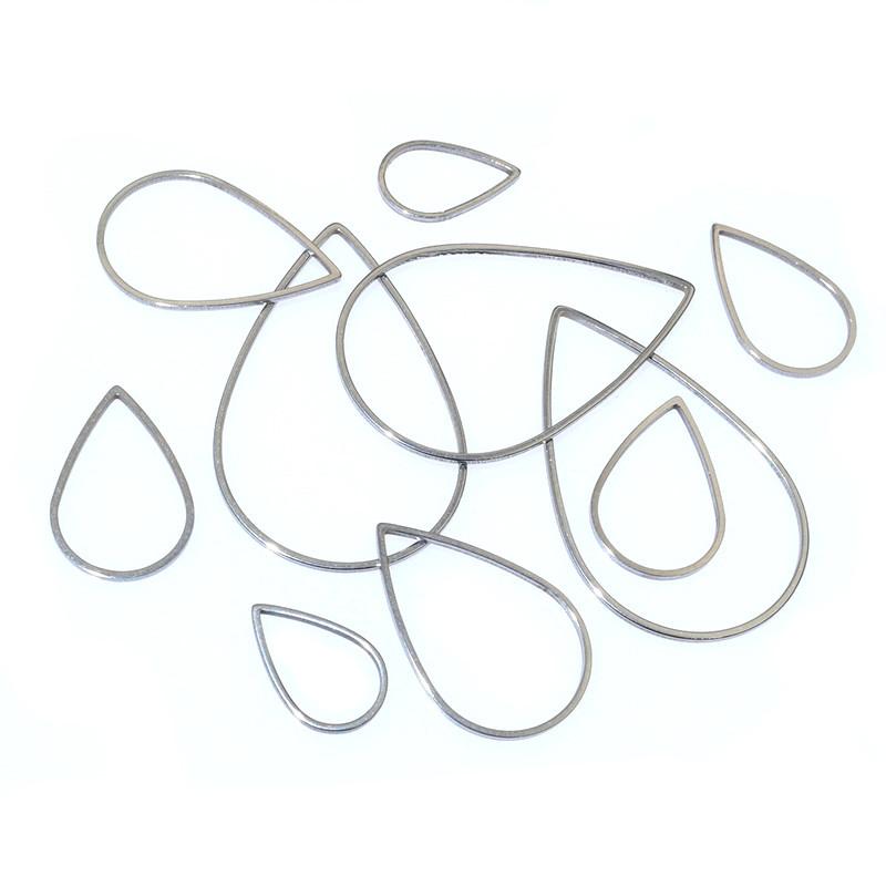 20pcs Waterdrop Closed Frame Charms Drop Rings Pendant Stainless Steel Gold Plated For DIY Jewelry Makings Accessories