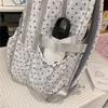 Star Print School Backpack with Front Mesh Pocket Top Handle Adjustable Straps Casual Daypack for Teen Girls