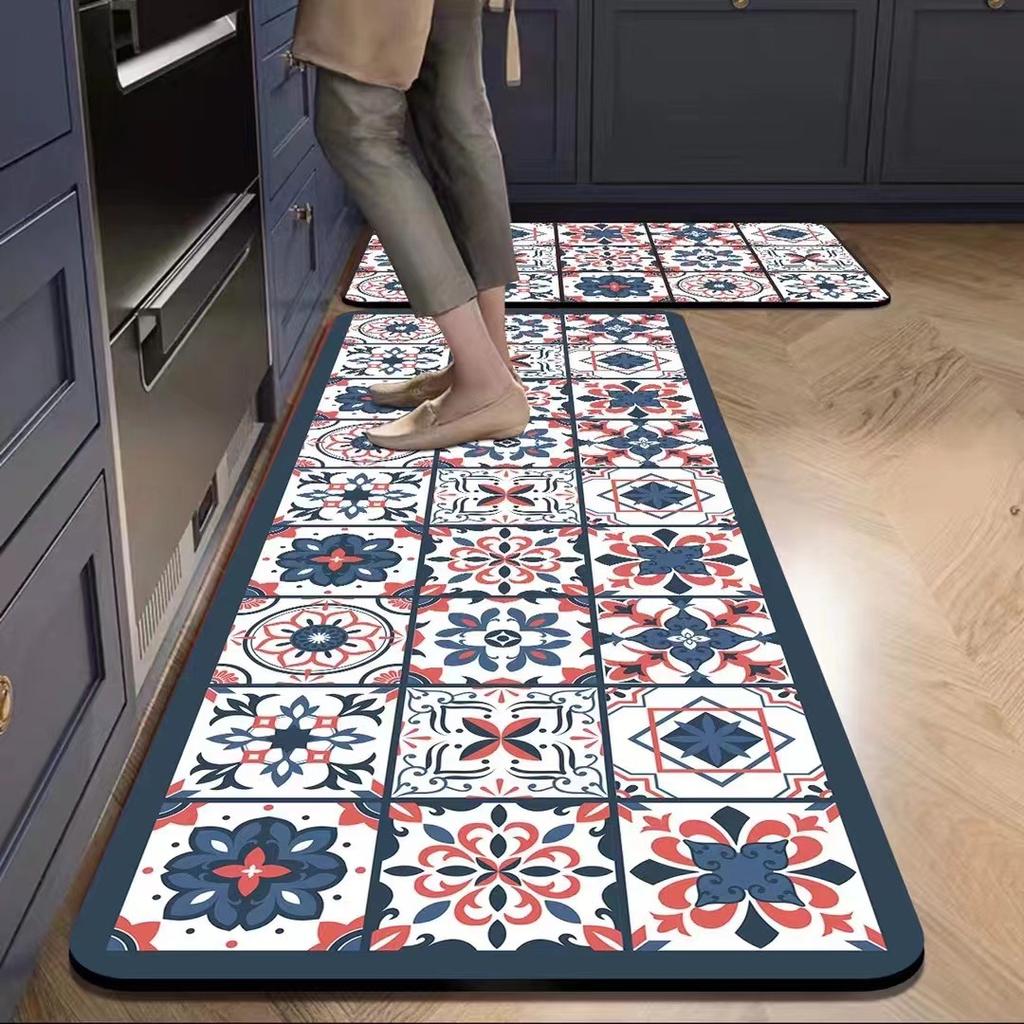 American Retro Kitchen Mat, Soft and Non-slip Entrance Door Mat, Corridor and Laundry Room Carpet, Home Decoration