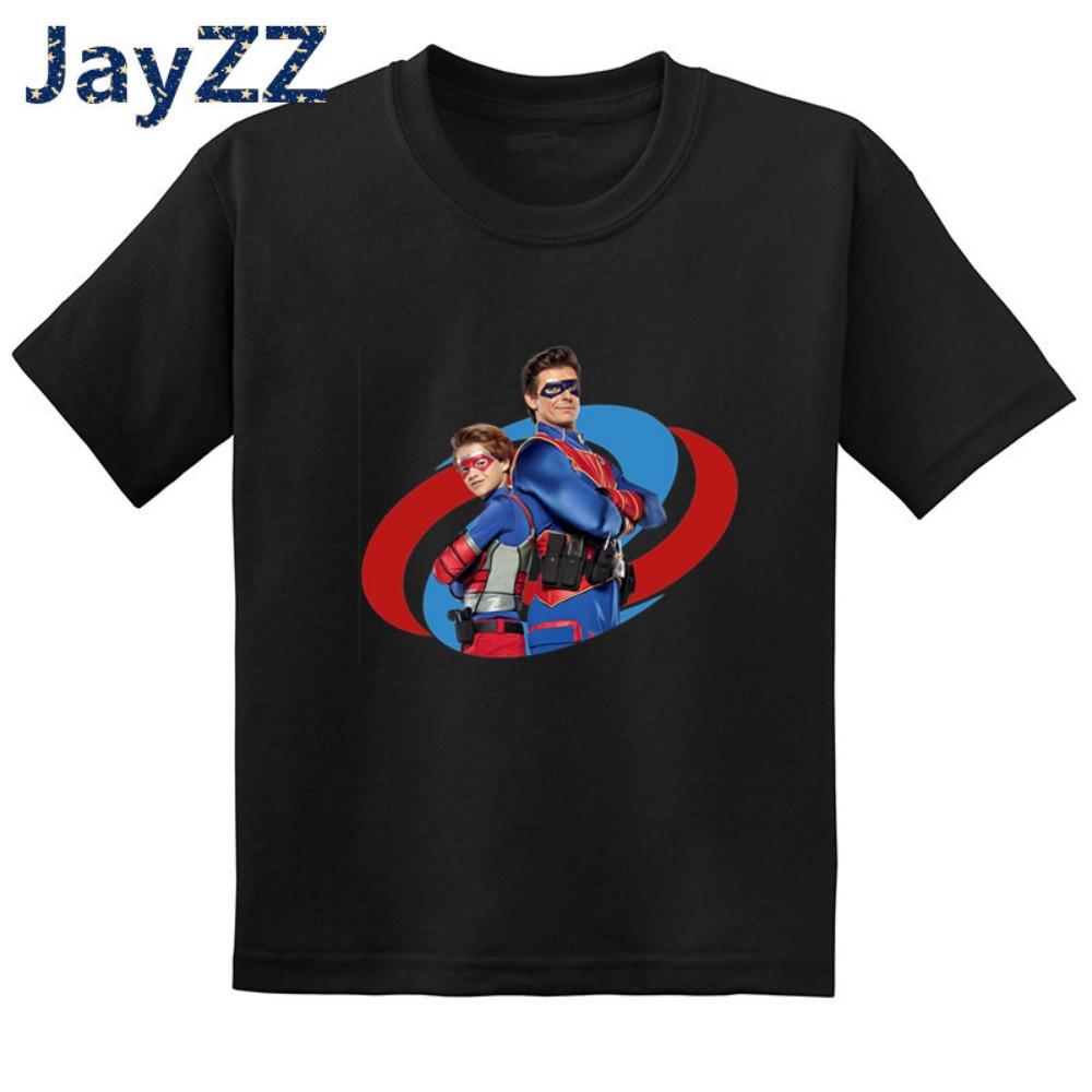 Kids Henry Danger Cartoon Funny T Shirt Fashion Children Clothes Baby Girls & Boys Summer Short Sleeve Black T-Shirt,GKT2308