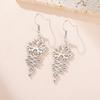 My Shape Hollow Lotus Flower Drop Earrings for Women Girls Stainless Steel Retro Unalome Earring Yoga Fashion Amulet Jewelry