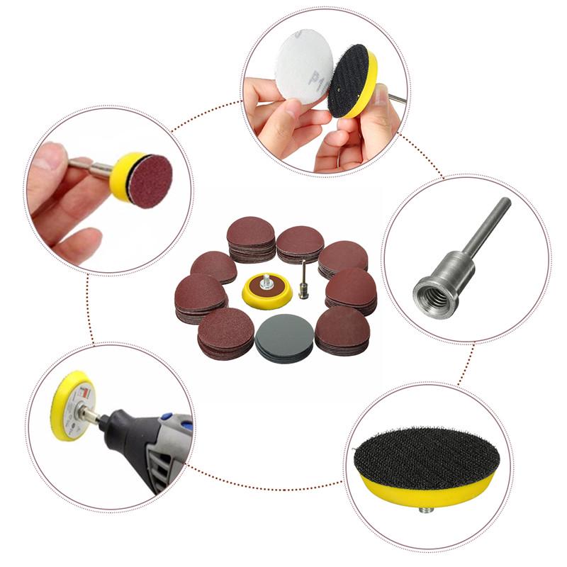 3-inch Self-Adhesive Sandpaper Discs, Flocked for Woodworking and Drill Polishing, 75mm
